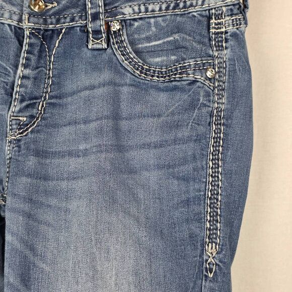 Rock Revival Cleer Easy Crop Jeans 30 Embellished Pockets - Picture 5 of 15